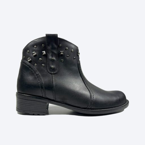 Botine Dama 404 Negru din piele naturală