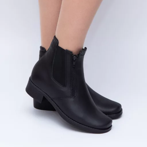 Botine Dama Iulia Negru din piele naturală