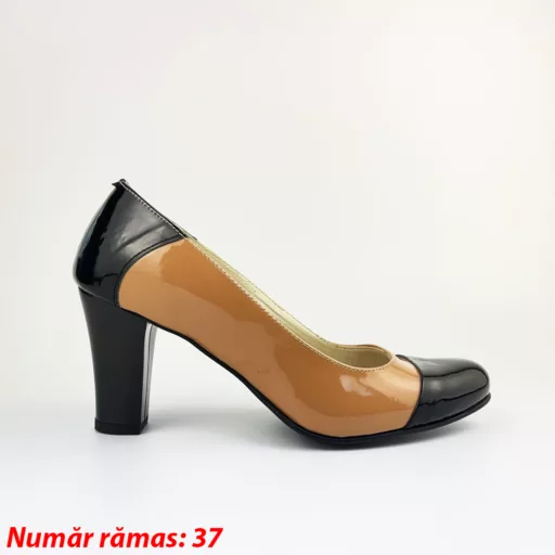 Pantofi Eleganti Dama 856 Bej din piele naturala