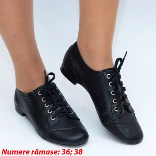 Pantofi Casual Dama Raluca Negru din piele naturală
