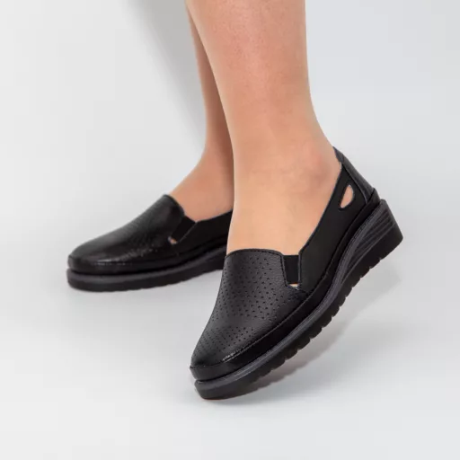 Pantofi Casual Dama zb8-6 Negru din piele naturală