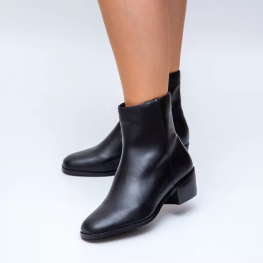 Botine Dama sn5014 Negru din piele naturală