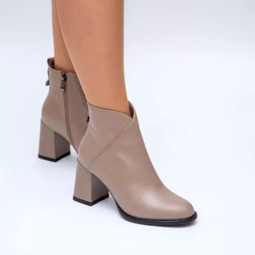 Ghete Dama sn5006-1 Khaki din piele naturală