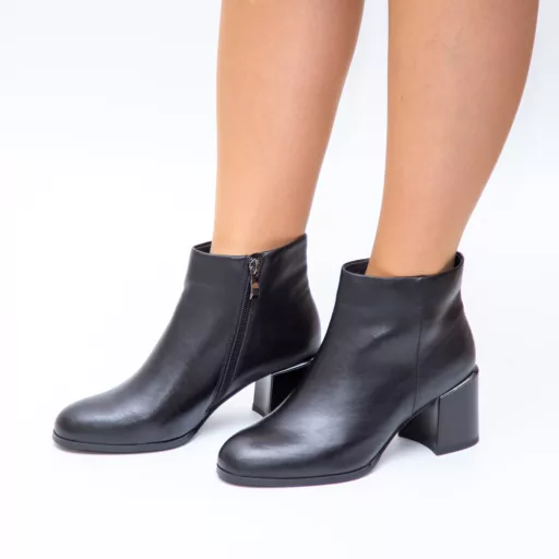 Botine Dama sn5015 Negru din piele naturală