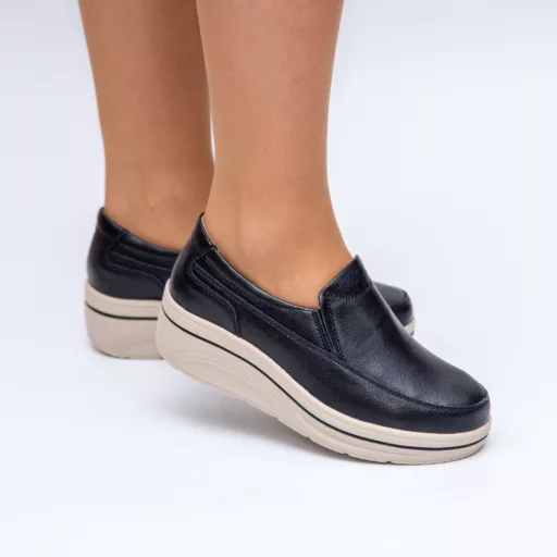 Pantofi Casual Dama zb17-1 Negru din piele naturală