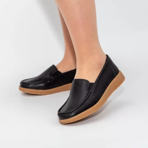 Pantofi Casual Dama zb19-3 Negru din piele naturală