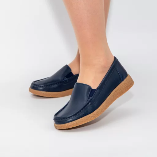 Pantofi Casual Dama zb19-3 Albastru din piele naturală