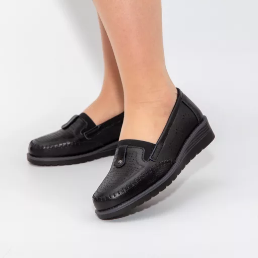 Pantofi Casual Dama zb8-3 Negru din piele naturală