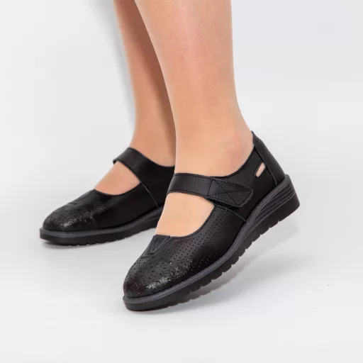 Pantofi Casual Dama zb8-7 Negru din piele naturală