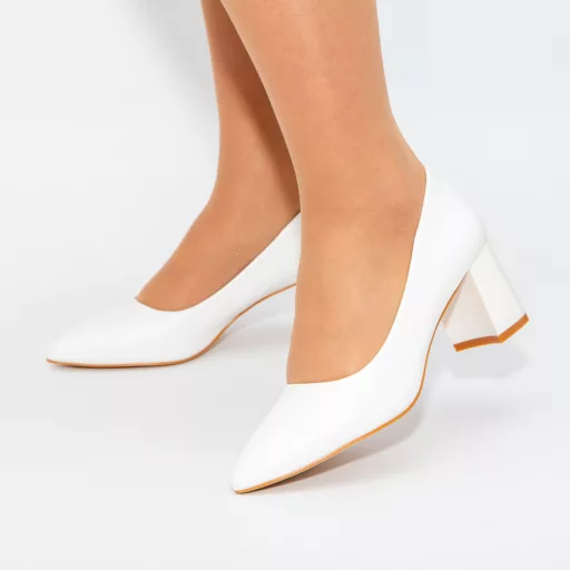 Pantofi Eleganti Dama lu-133 Alb