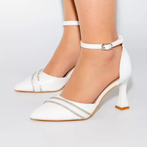 Pantofi Eleganti Dama lu-145 Alb