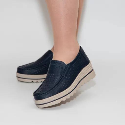 Pantofi Casual Dama m221 Albastru din piele naturală