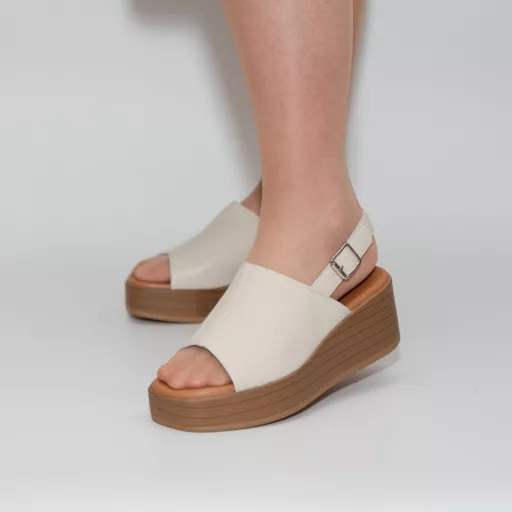 Sandale Dama yz-07 Bej din piele naturală