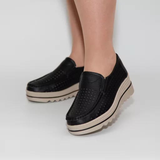 Pantofi Casual Dama m221 Negru din piele naturală