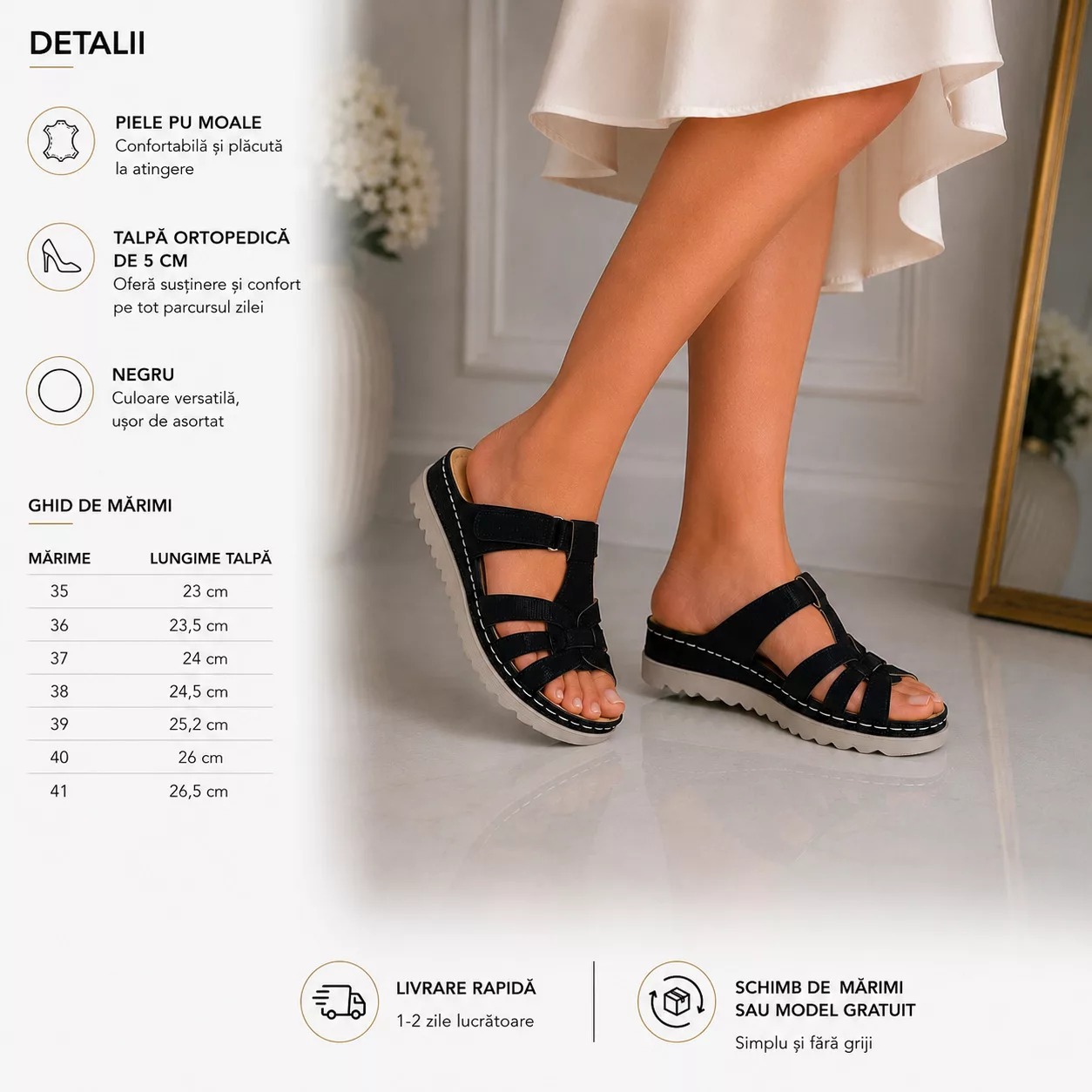 Saboti Dama b502 Negru - imagine 4