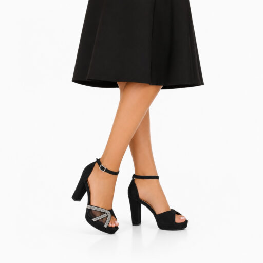 Sandale Dama cu toc gh-157 Negru