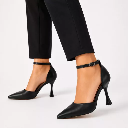 Pantofi Eleganti Dama t003 din piele naturală Negru